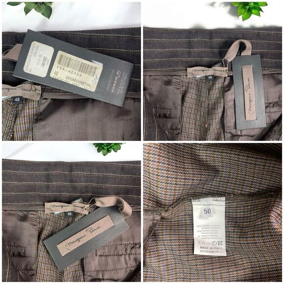 🆕 Mariagrazia Panizzi Plaid Wide Leg Flare Pants Made in Italy - Picture 11 of 11